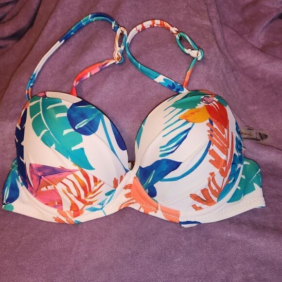 RAISINS Moonshadow UW Pushup Bikini Swim Top Size Small Floral Retail $42 - Picture 2 of 4